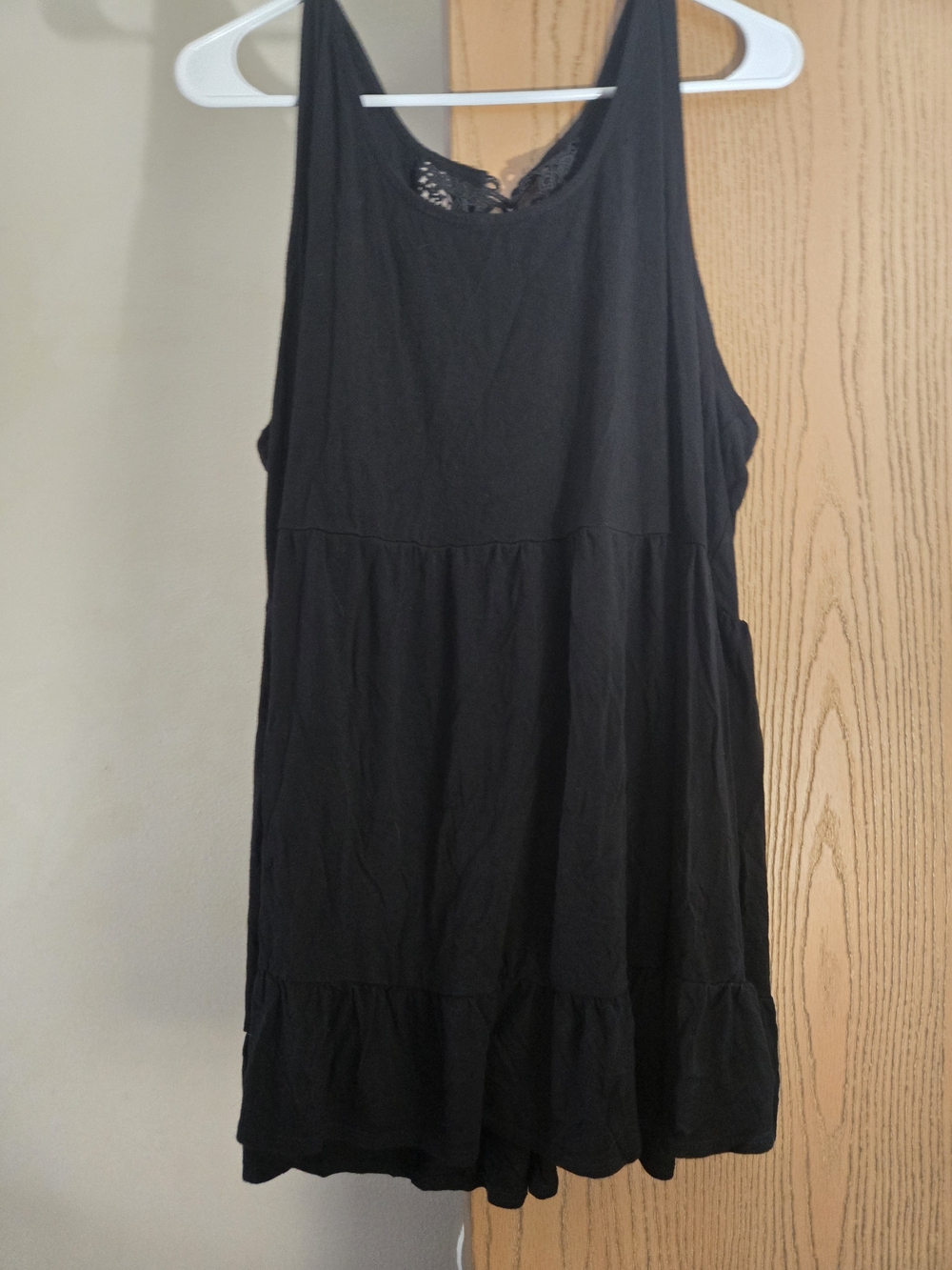 torrid Black Sleeveless Lace-Back Tiered Dress